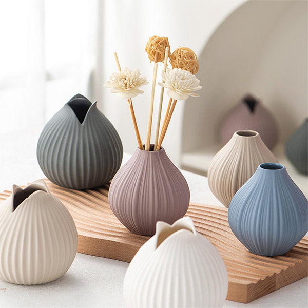 Vintage Embossed Ceramic Vase - 8 Colors