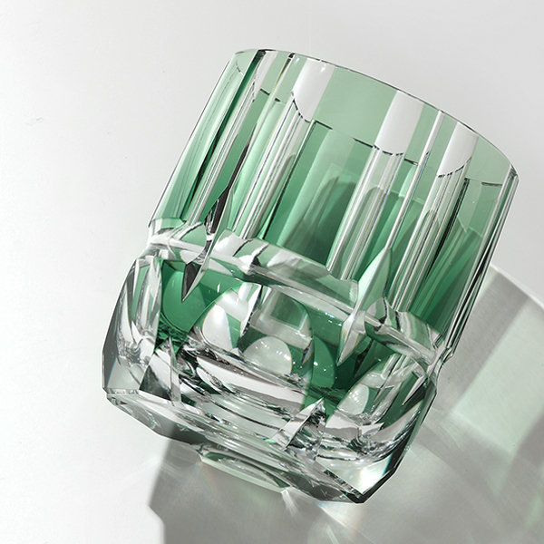 Green Bamboo Glass Cup - Crystal Glass - Capacity 8.5 oz from Apollo Box