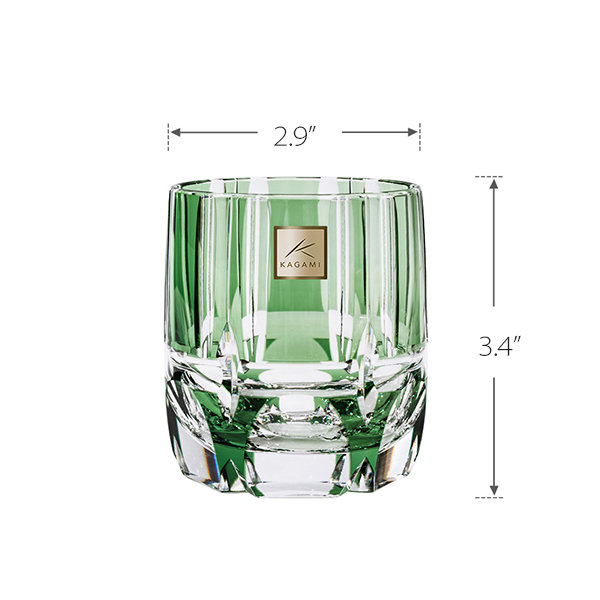 Green Bamboo Glass Cup - Crystal Glass - Capacity 8.5 oz - ApolloBox