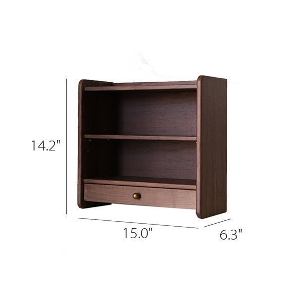 Large-capacity Storage Rack, Double-layer Bathroom Shelf, Wall-mounted  Storage, Black Walnut Shelving 