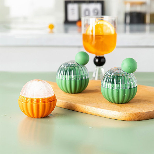 Mushroom Ice Ball Mold - Set Of 2 - Green - Orange - ApolloBox