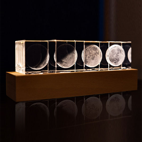 Moon Phase Light - Artificial Crystal - Crescent - 4 Patterns