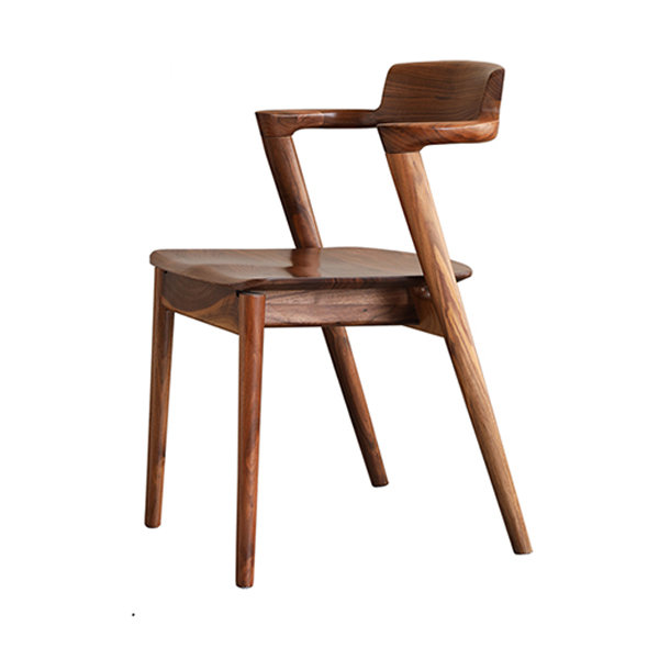 Wooden Dining Armchair Black Walnut Wood Ergonomic Design from Apollo Box