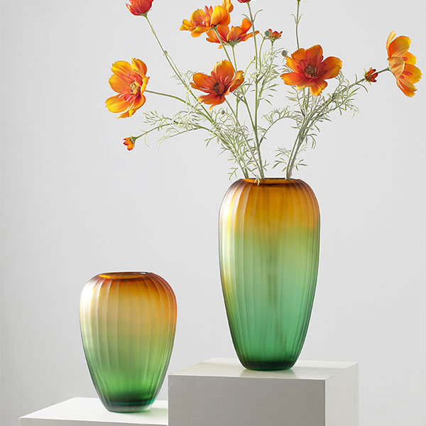 Frosted Orange Vase - Glass - 3 Size Options - ApolloBox