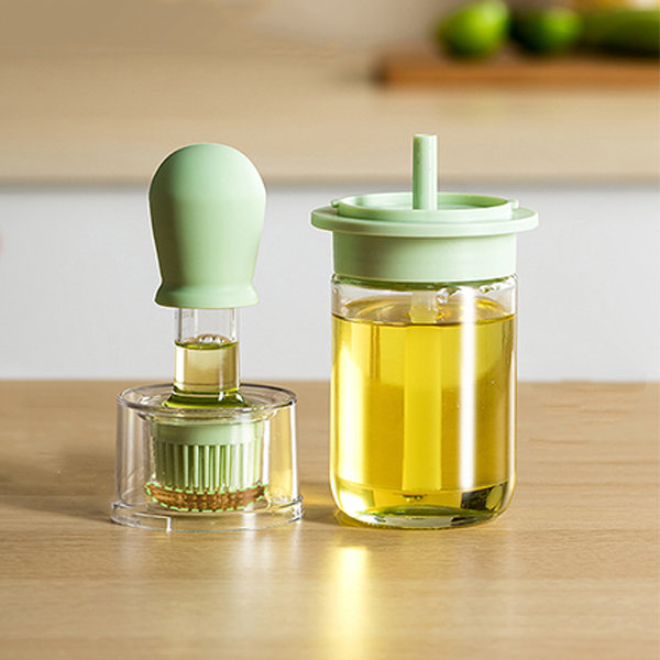 Oil Bottle Glass Olive Oil Dispenser Bottle For Kitchen With Brush