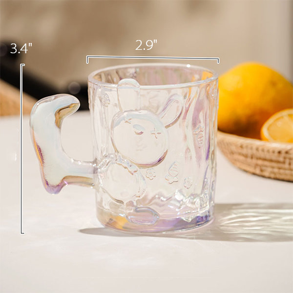 Cute Bunny Mug - Glass - White - Gray - 3 Colors from Apollo Box