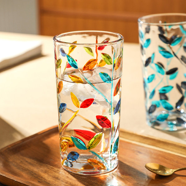 Colorful Embossed Glass Cup - Unique Drinkware from Apollo Box