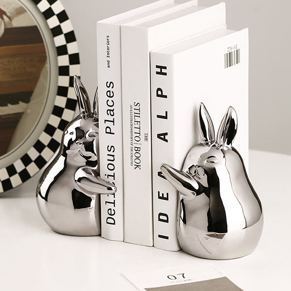 Modern Rabbit Bookends - Ceramic - 3 Patterns