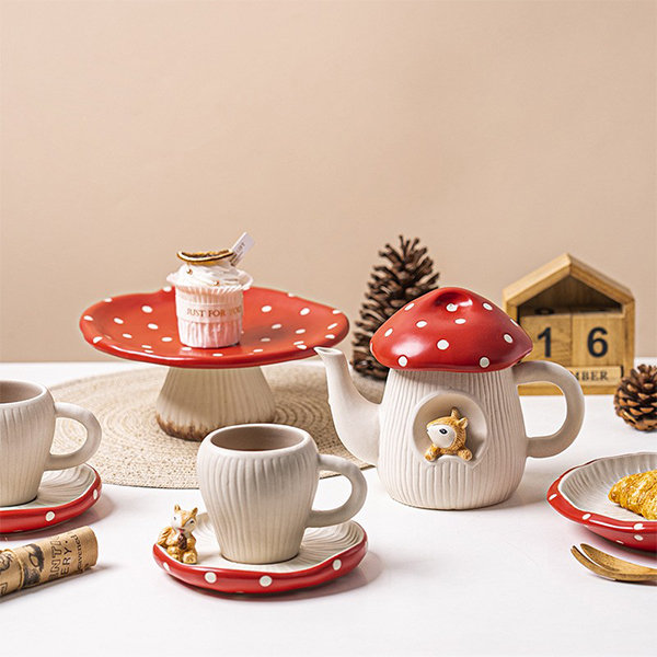 Mushroom Teapot Set for Mothers Day Tea Set Personalized, Hand