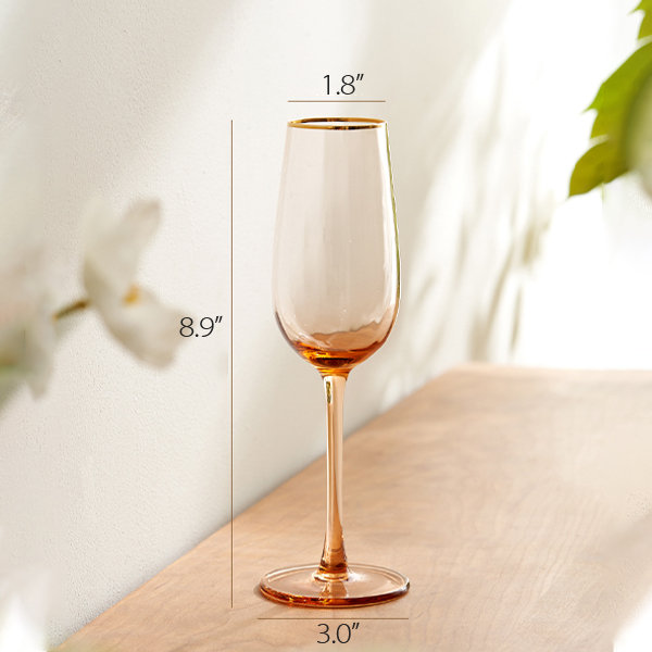 Hexagonal Gold-rimmed Wine Glass - Champagne Color - 7 Styles - ApolloBox