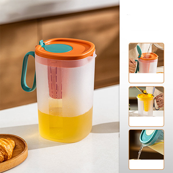 Nordic Cold Kettle Large Drinking Bucket Glass Cool Kettle Jug Juice Pot  Cold Hot Drink Flower Tea Pot with Faucet Water Bottle