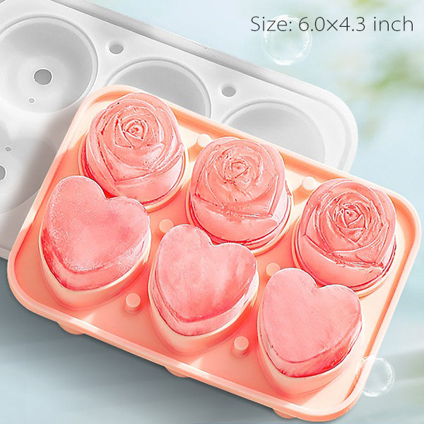Heart Ice Cube Tray, Silicone Heart Shaped Ice Cube Molds, Candy