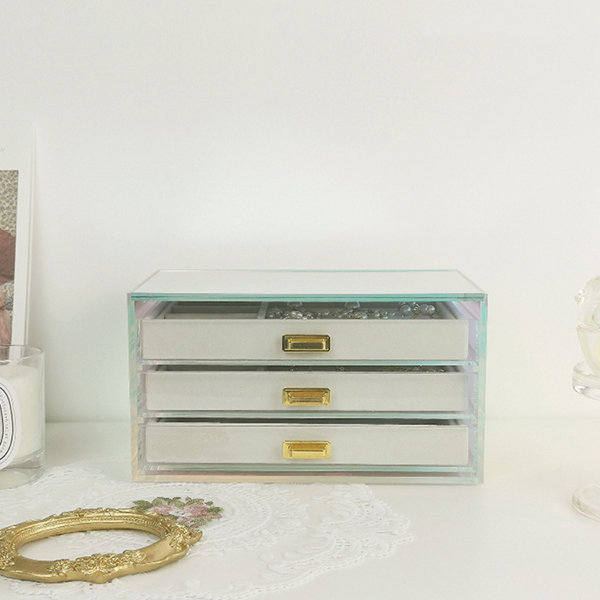 Iridescent Jewelry Storage Box- Acrylic - 3 Tiers from Apollo Box
