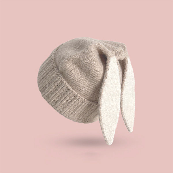 Bunny Ears Hat - Plush - Apricot - Beige - 8 Colors