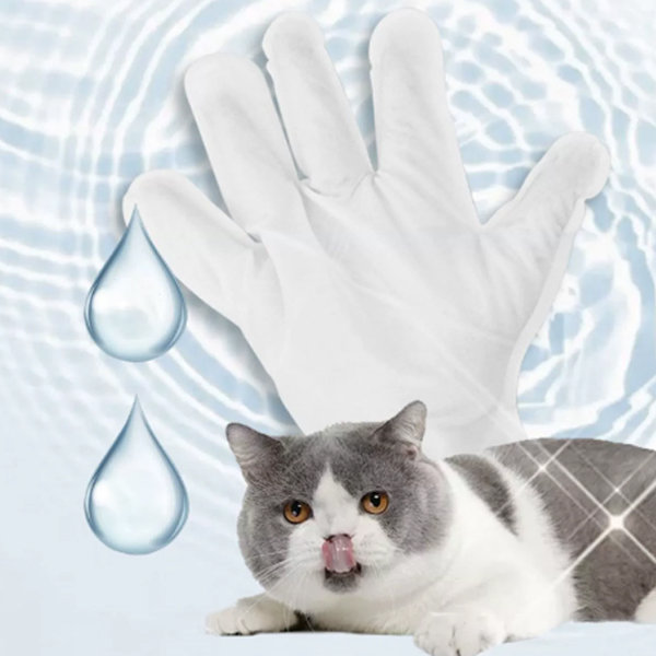 Pet Cleaning Gloves - Convenient - White - 6 Pcs
