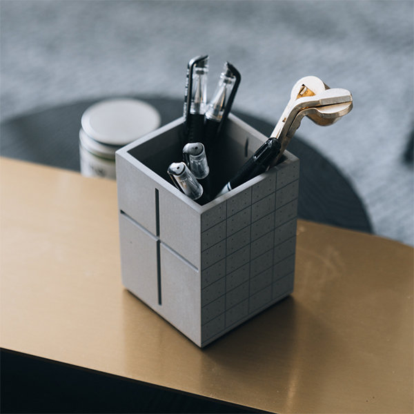 Pen Holder Pen Holder for Desk Pen Tray Pencil Tray Desk Organizer Office  Decor Minimalist Concrete Modern Cement Desk 