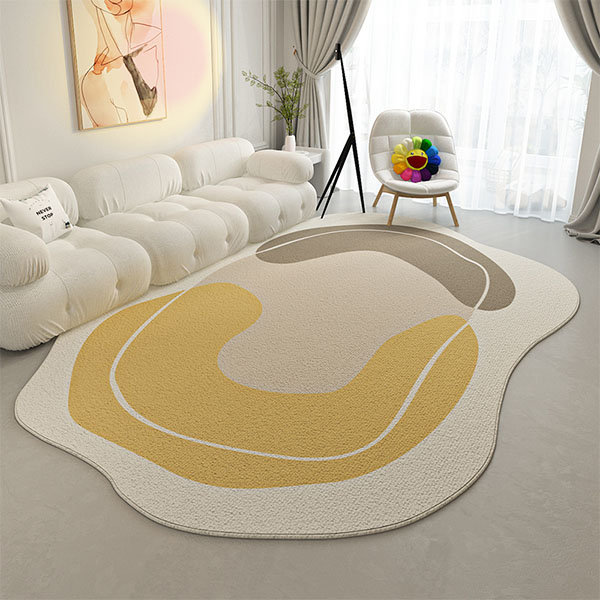 Irregular Shaped Rug   Yellow   Blue   4 Colors   2 Sizes from Apollo Box
