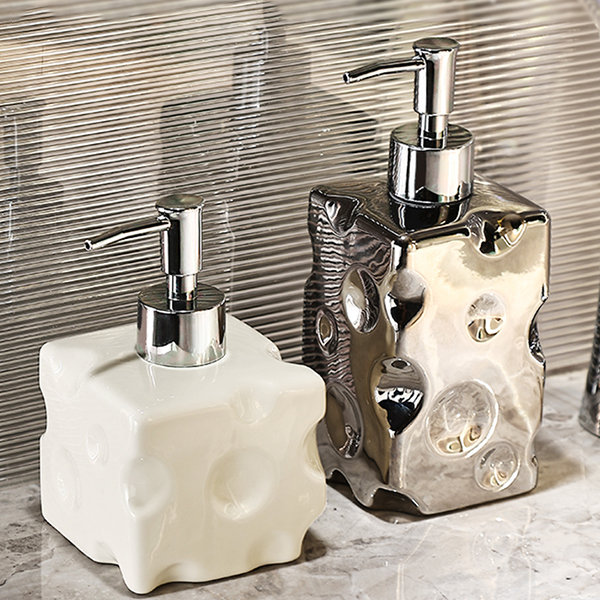 Cheese Dispenser Bottles - Ceramic - Silver - White - 2 Sizes