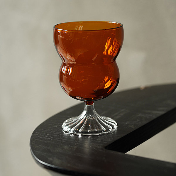 Set of Amber Orange Embossed Wine Goblets Vintage Style Paisley Print  Embossed Wine Glasses Dishwasher Safe Glassware