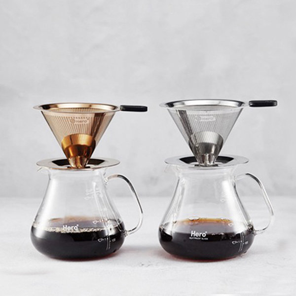 Japanese Drip Coffee Maker Set with Stainless Steel Stand 600ML Glass  Carafe with Glass Coffee Dripper/Filter Drip Coffee Maker Set