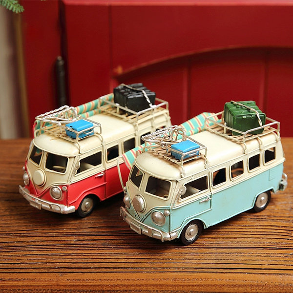 Retro Car Decoration - Metal - Red Bus - 4 Patterns from Apollo Box
