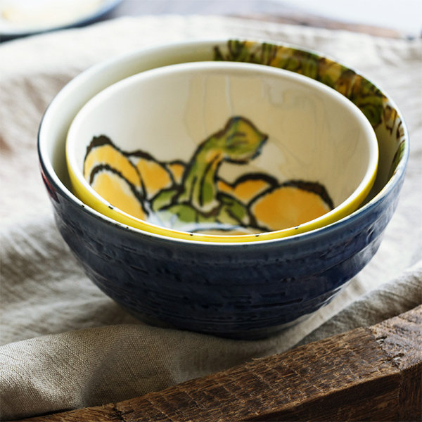 Ceramic Bowl - White - Yellow - 2 Sizes - ApolloBox