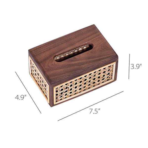 Rattan Tissue Box - Black Walnut Color