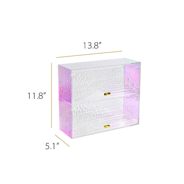Iridescent Cosmetic Storage Box - Acrylic - 2 Sizes - ApolloBox