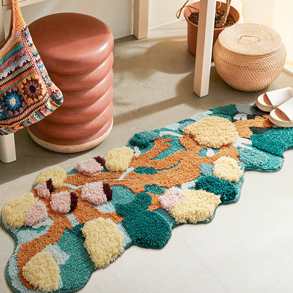 Flower Bathroom Mat - Leathaire - Polyester - Rubber - 4 Colors - ApolloBox