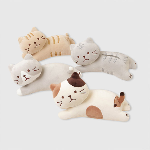Cute Cat Pillow - 3D Cotton - Beige - Khaki - White - 6 Colors