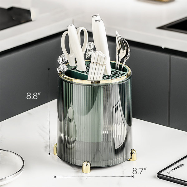 Utensil Holder/Drying Rack - White - Black - ApolloBox