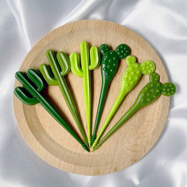 Cactus Fruit Forks - Food Grade Plastic - 6 Pcs - ApolloBox