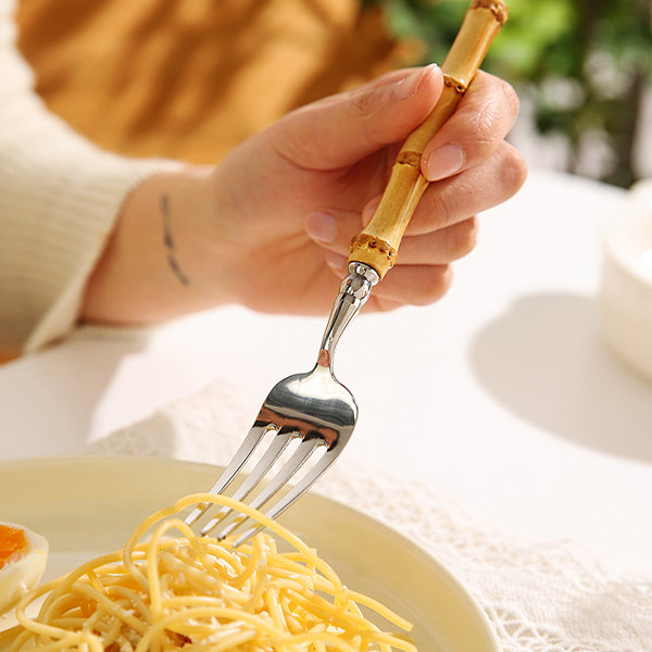Handmade Wooden Pasta Fork, 7.9 Spaghetti Pasta Server Utensil