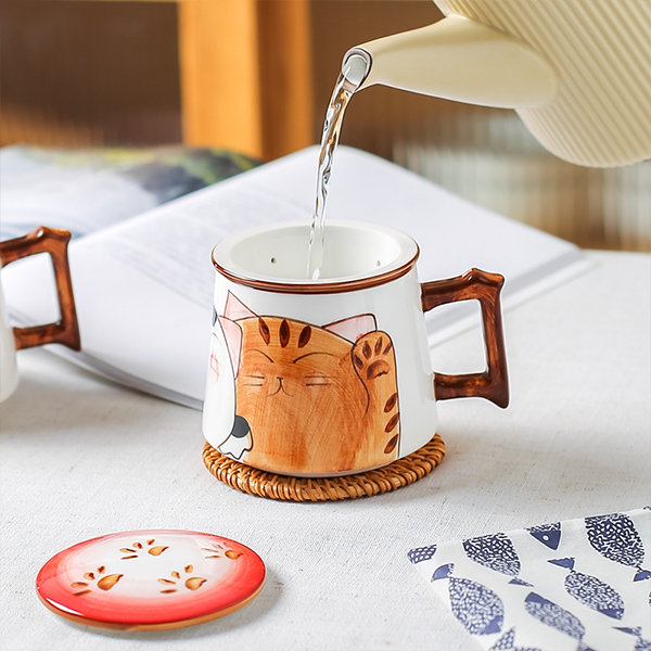 Cat Tea Cup and Pot - ApolloBox