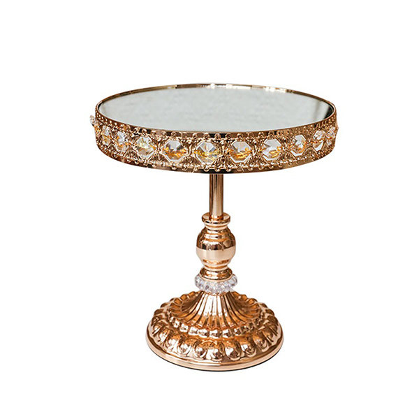 Buy Matt Gold Mirror Glass Cake Stand In A Gift Box - Amoliconcepts