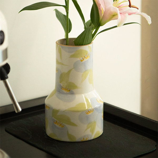 Artificial Flower Decor - With Paper Bag Vase - Camellia - Rose - ApolloBox