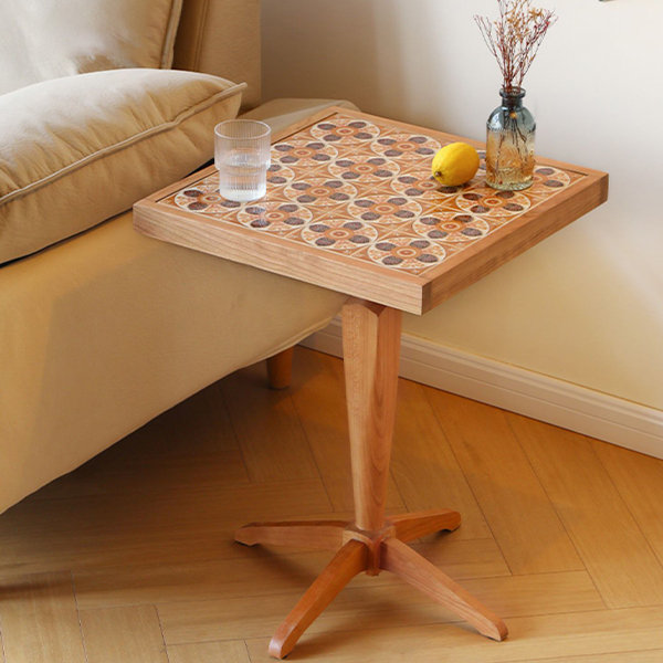 Vintage Coffee Table - Cherry Wood - Tiles