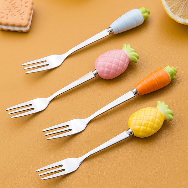 Cute Fruit Forks - Stainless Steel - Carrot - Pineapple - 3