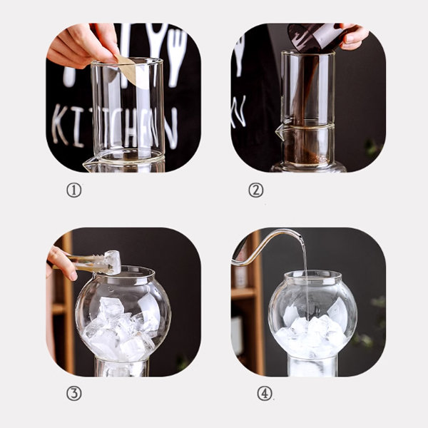 Cold Brew Coffee Maker - Glass - Transparent - Gray from Apollo Box