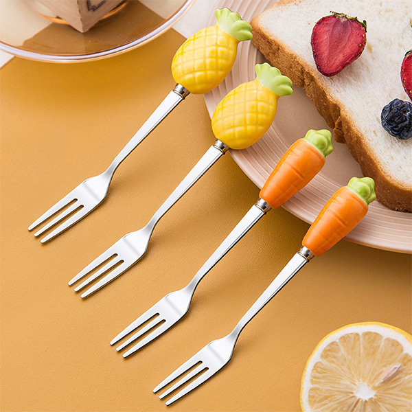 Cute Fruit Forks - Stainless Steel - Carrot - Pineapple - 3