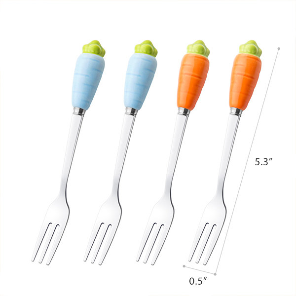 Cute Fruit Forks - Stainless Steel - Carrot - Pineapple - 3