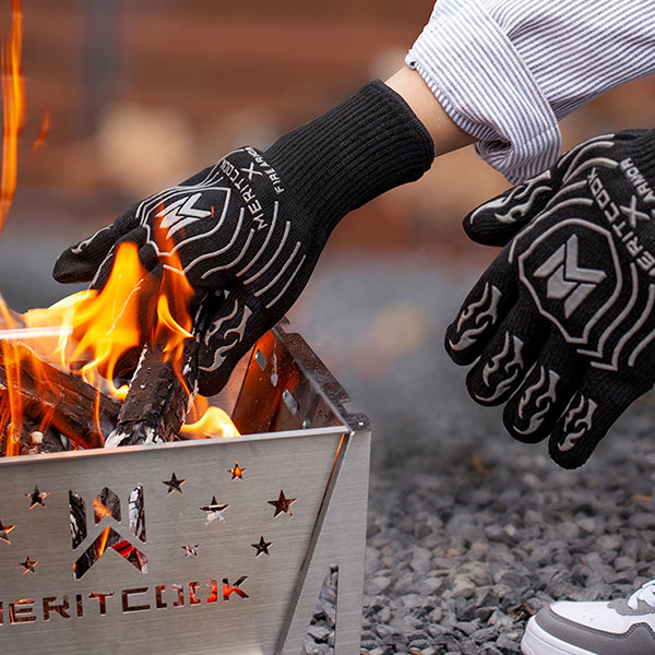 Heat Resistant BBQ Gloves - Carbon Fiber - Black - 2 Sizes image