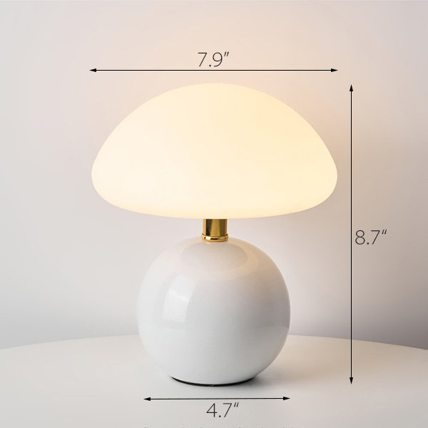 Mushroom Table Lamp - Ceramic - White - Orange - 6 Colors from Apollo Box