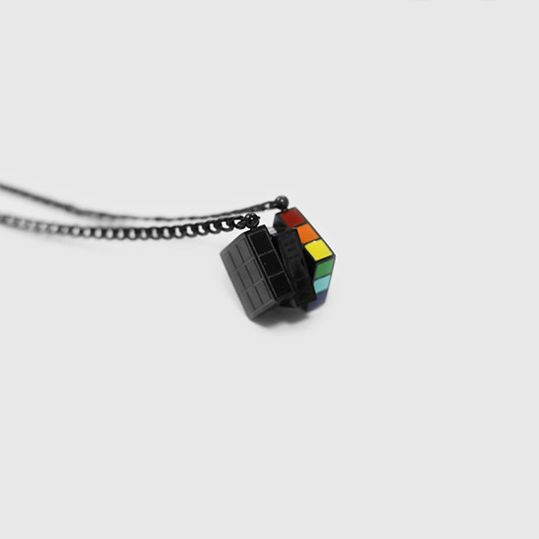 Rubiks Cube Necklace Alloy Apollobox