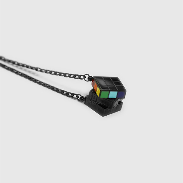 Buy Pendant Necklace Silver Customizable Rubik's Cube Online in India - Etsy