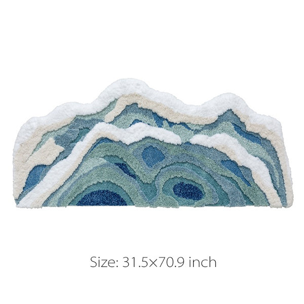 Wave Irregular Rug - Polyester - Blue - ApolloBox