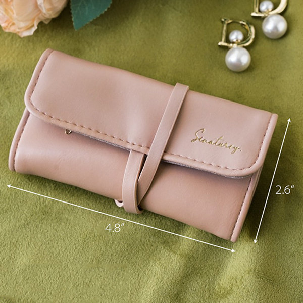 Portable Jewelry Storage Bag - PU Leather - Pink - White - Yellow