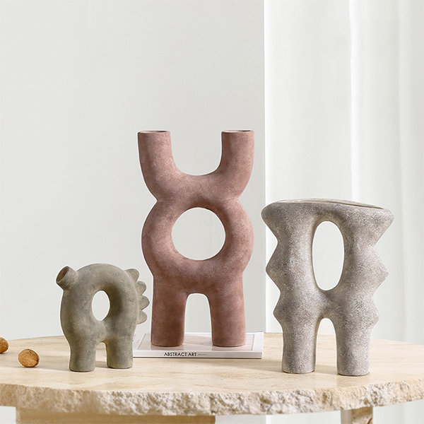 Wabi Sabi Ceramic Vase - Creative Irregular Shape - Distressed Design