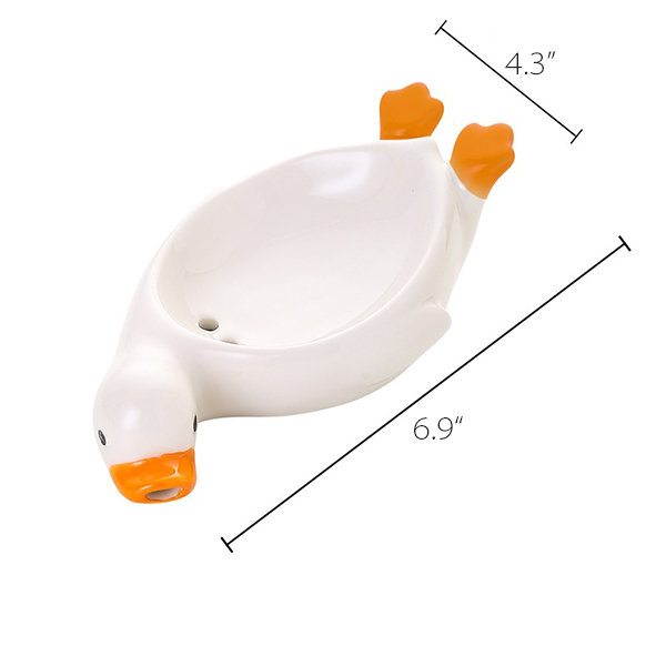 1pc White Duck-shaped Soap Dish For Bathroom