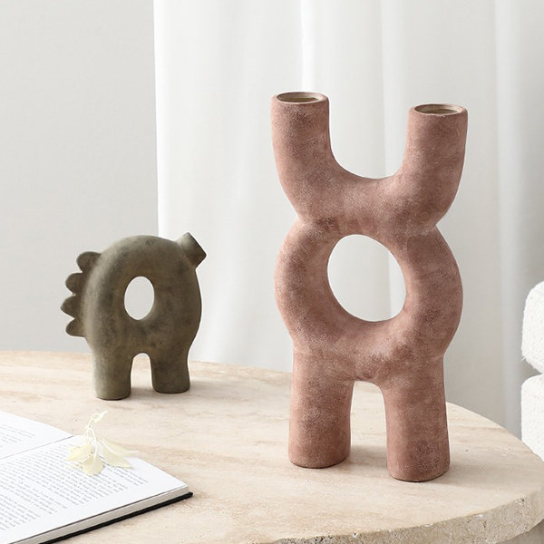 Wabi Sabi Ceramic Vase - Creative Irregular Shape - Distressed Design